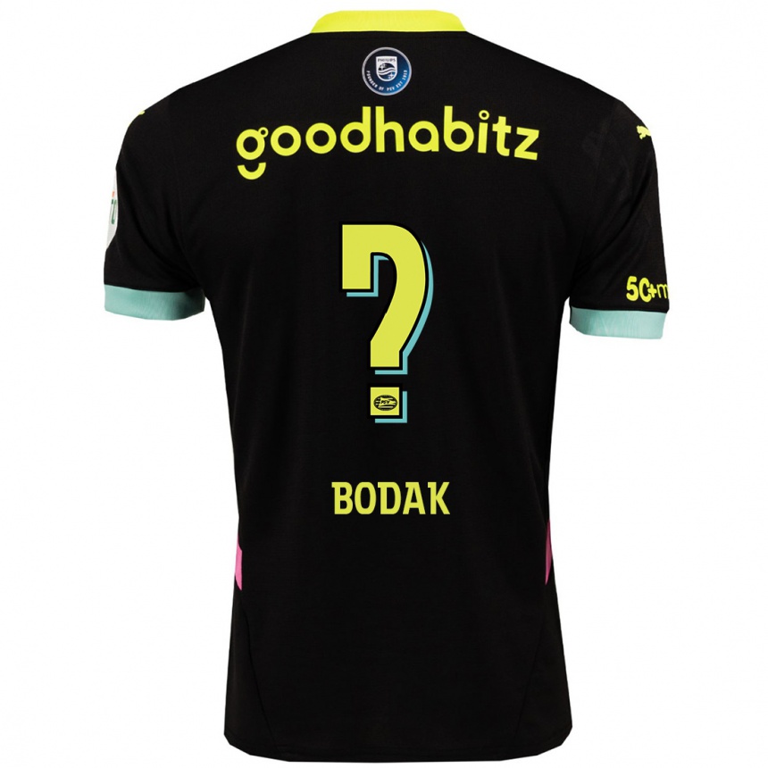 Women Football Tyrick Bodak #0 Black Yellow Away Jersey 2024/25 T-Shirt Uk