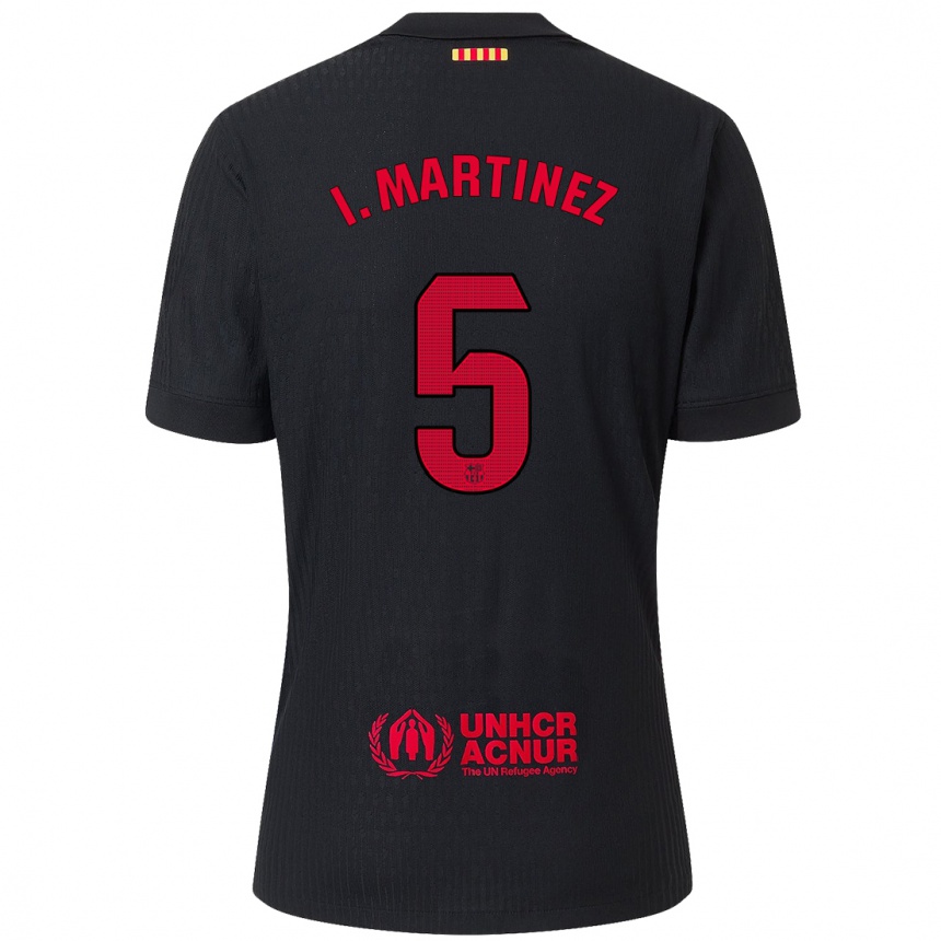 Women Football Iñigo Martínez #5 Black Red Away Jersey 2024/25 T-Shirt Uk