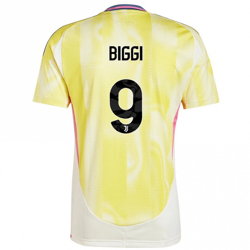 Women Football Silvano Biggi #9 Solar Yellow Away Jersey 2024/25 T-Shirt Uk