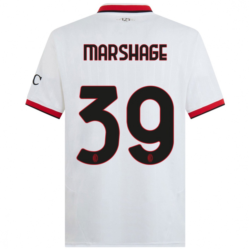 Women Football Wilgot Marshage #39 White Black Red Away Jersey 2024/25 T-Shirt Uk