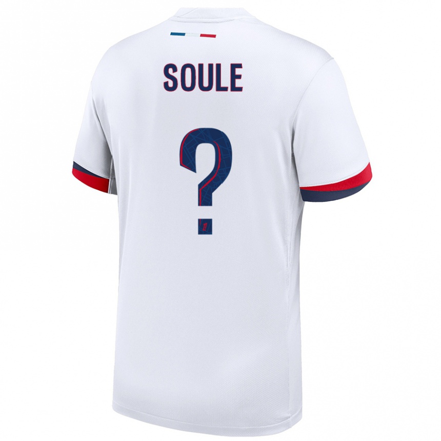 Women Football Chams Soule #0 White Blue Red Away Jersey 2024/25 T-Shirt Uk