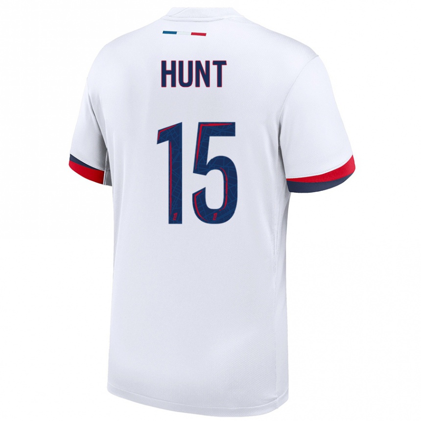 Women Football Clare Hunt #15 White Blue Red Away Jersey 2024/25 T-Shirt Uk