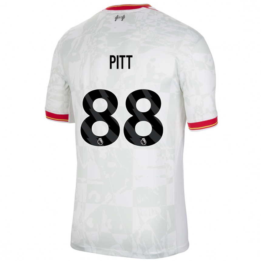 Women Football Lucas Pitt #88 White Red Black Third Jersey 2024/25 T-Shirt Uk