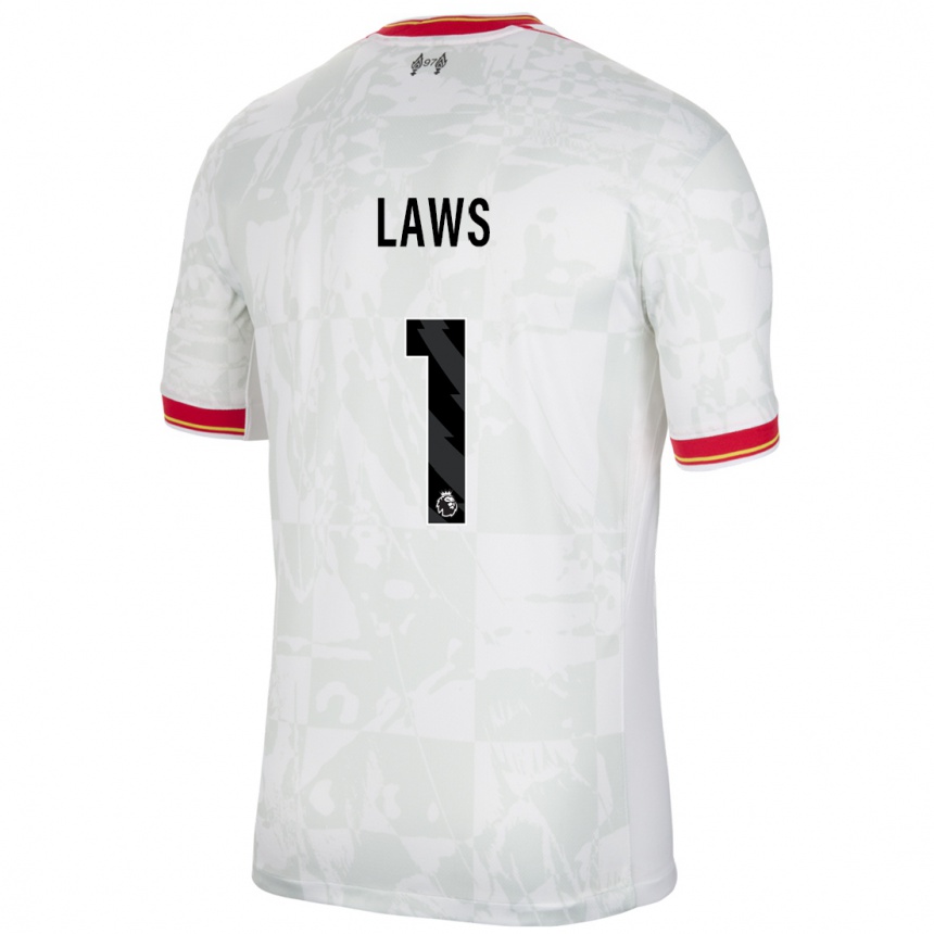 Women Football Rachael Laws #1 White Red Black Third Jersey 2024/25 T-Shirt Uk