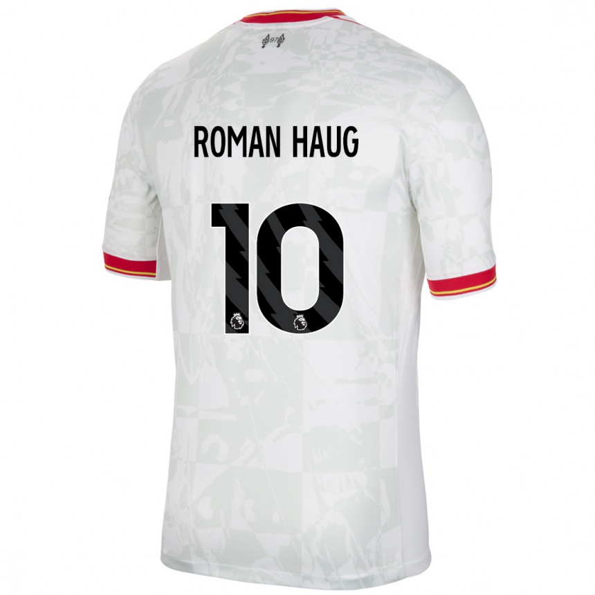 Women Football Sophie Román Haug #10 White Red Black Third Jersey 2024/25 T-Shirt Uk