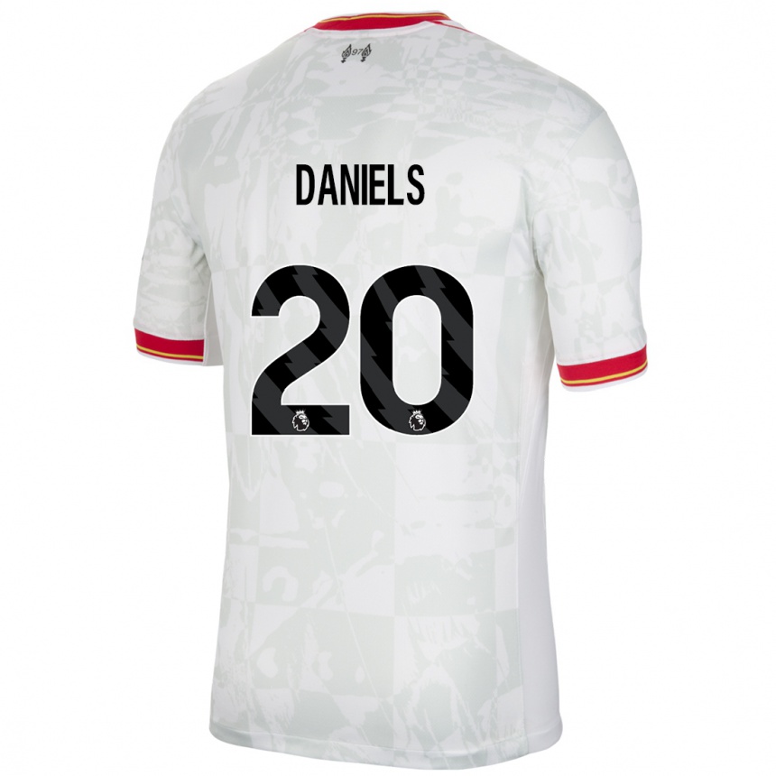 Women Football Yana Daniels #20 White Red Black Third Jersey 2024/25 T-Shirt Uk