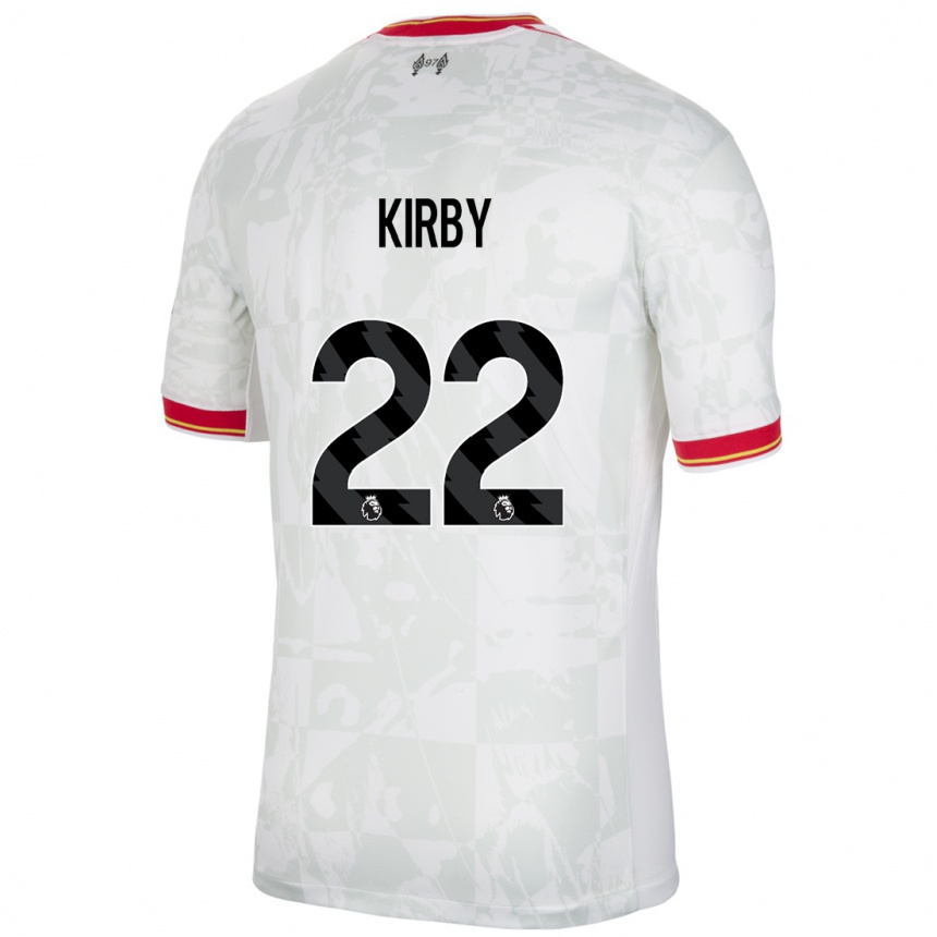 Women Football Faye Kirby #22 White Red Black Third Jersey 2024/25 T-Shirt Uk