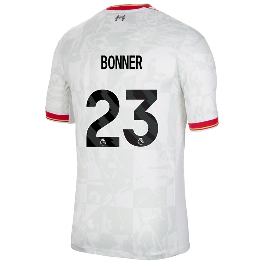 Women Football Gemma Bonner #23 White Red Black Third Jersey 2024/25 T-Shirt Uk