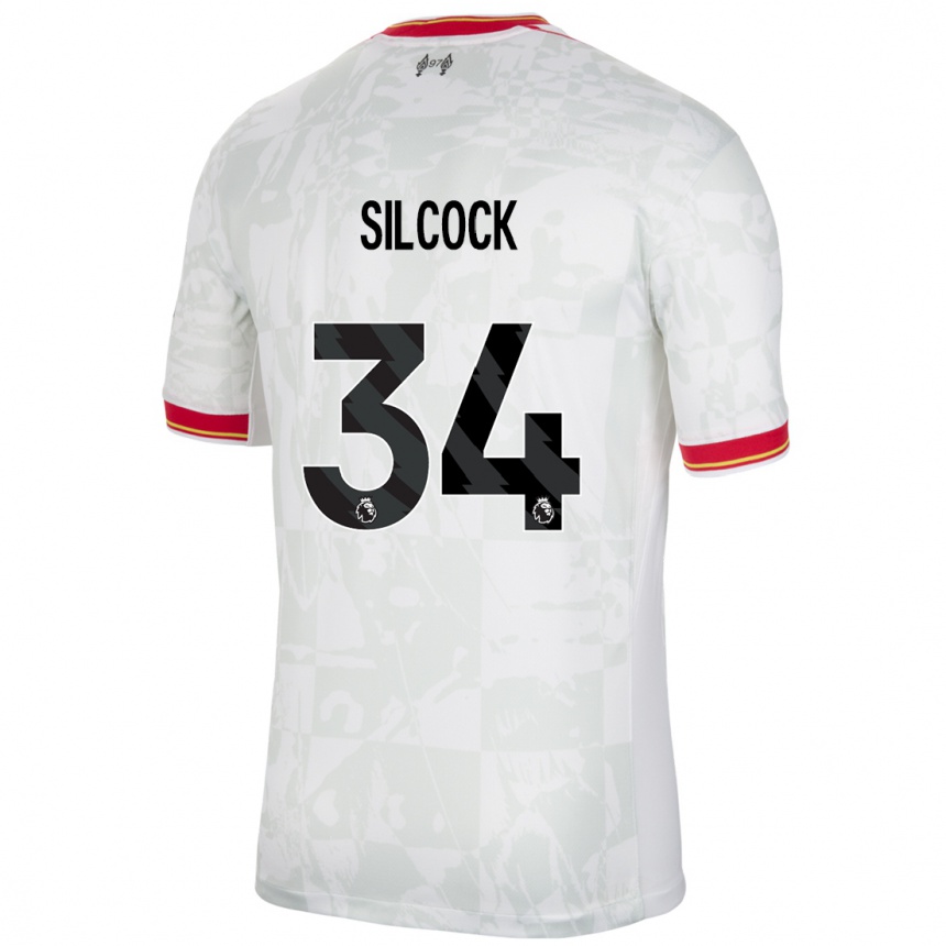 Women Football Hannah Silcock #34 White Red Black Third Jersey 2024/25 T-Shirt Uk