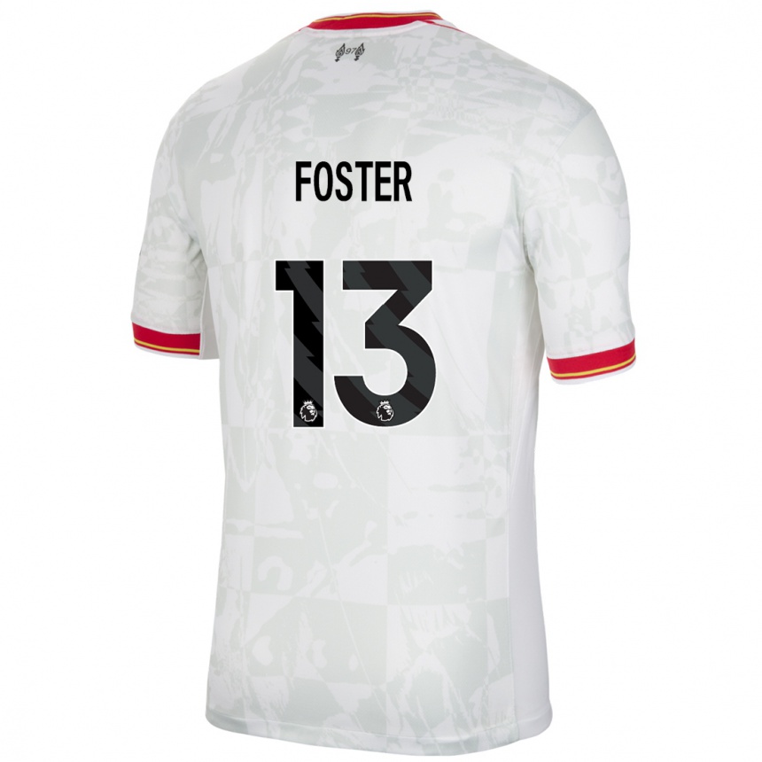 Women Football Rylee Foster #13 White Red Black Third Jersey 2024/25 T-Shirt Uk