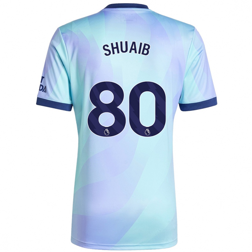 Women Football Zac Shuaib #80 Aqua Third Jersey 2024/25 T-Shirt Uk