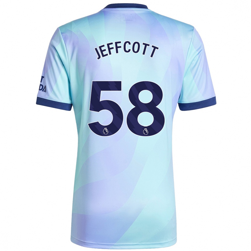 Women Football Henry Jeffcott #58 Aqua Third Jersey 2024/25 T-Shirt Uk