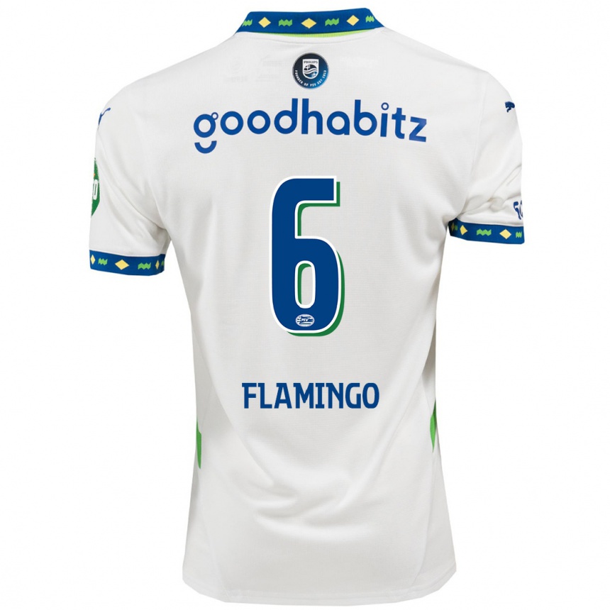 Women Football Ryan Flamingo #6 White Dark Blue Third Jersey 2024/25 T-Shirt Uk