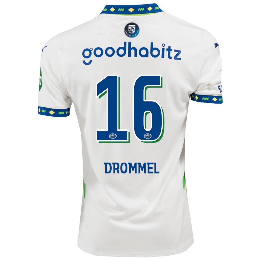 Women Football Joël Drommel #16 White Dark Blue Third Jersey 2024/25 T-Shirt Uk