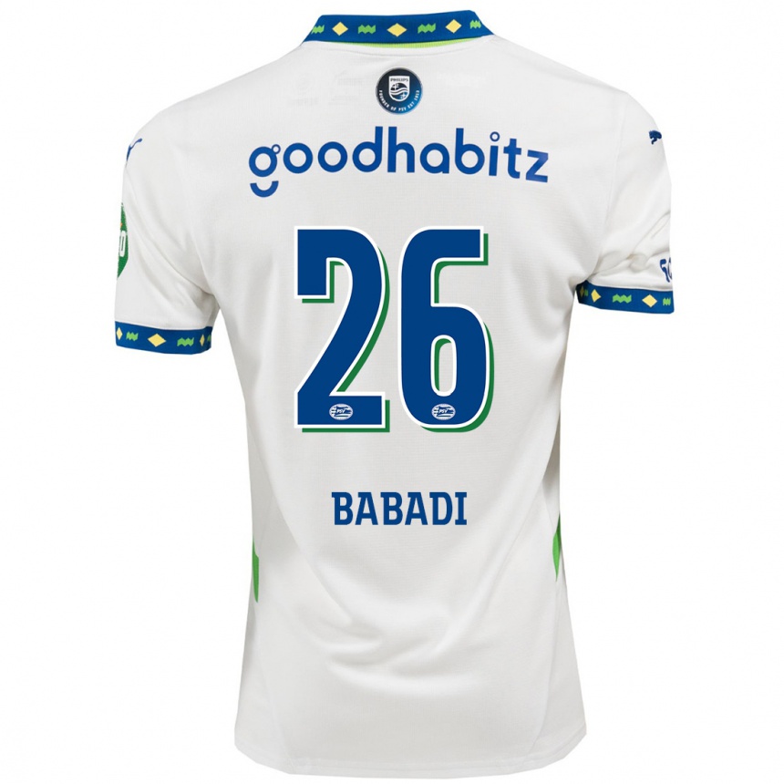 Women Football Isaac Babadi #26 White Dark Blue Third Jersey 2024/25 T-Shirt Uk