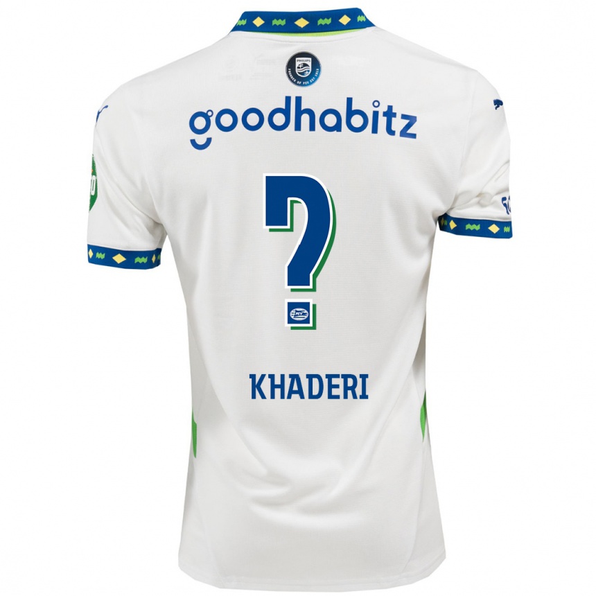 Women Football Benjamin Khaderi #0 White Dark Blue Third Jersey 2024/25 T-Shirt Uk