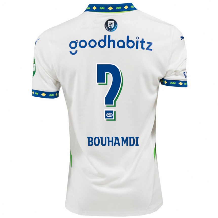 Women Football Amir Bouhamdi #0 White Dark Blue Third Jersey 2024/25 T-Shirt Uk