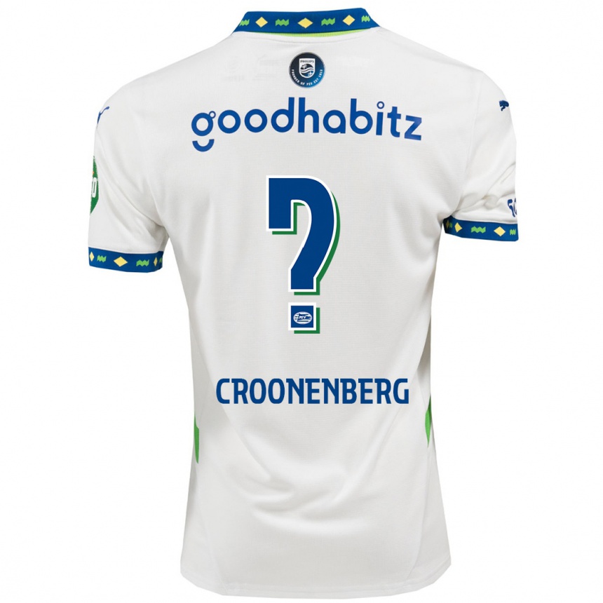 Women Football Luca Croonenberg #0 White Dark Blue Third Jersey 2024/25 T-Shirt Uk