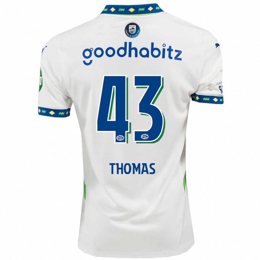 Women Football Kealyn Thomas #43 White Dark Blue Third Jersey 2024/25 T-Shirt Uk