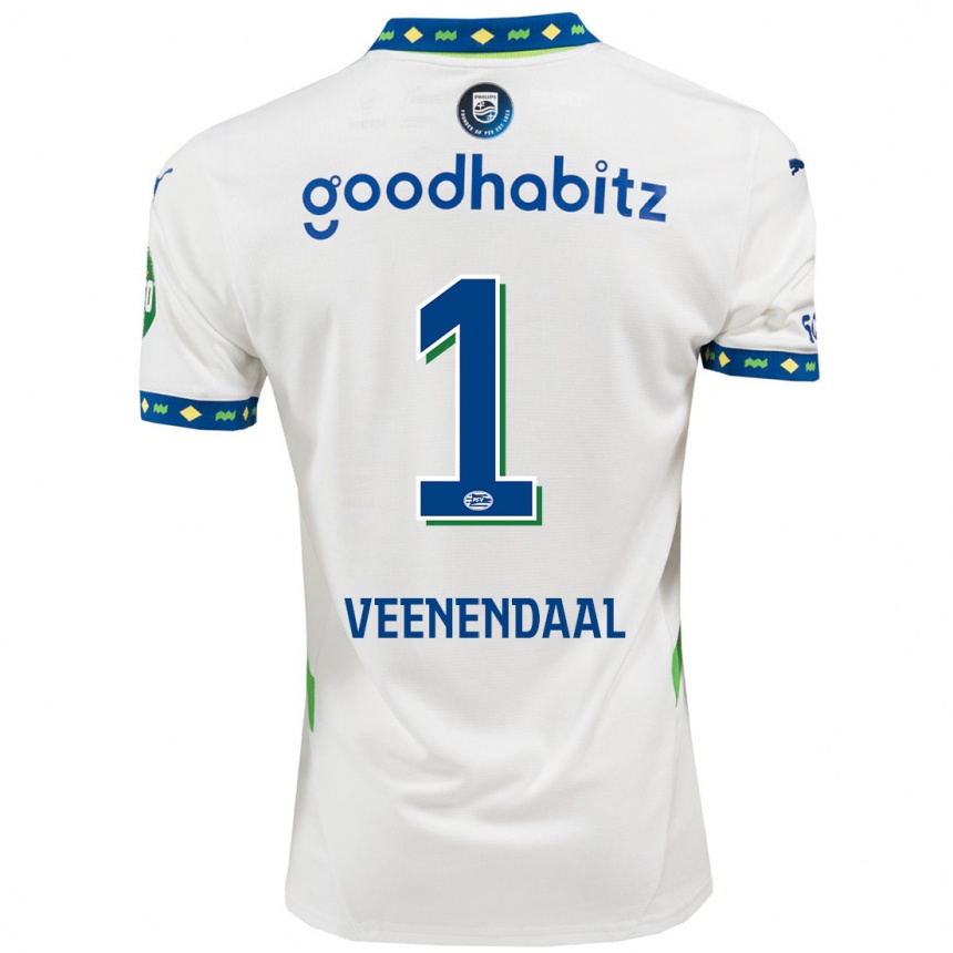 Women Football Sari Van Veenendaal #1 White Dark Blue Third Jersey 2024/25 T-Shirt Uk