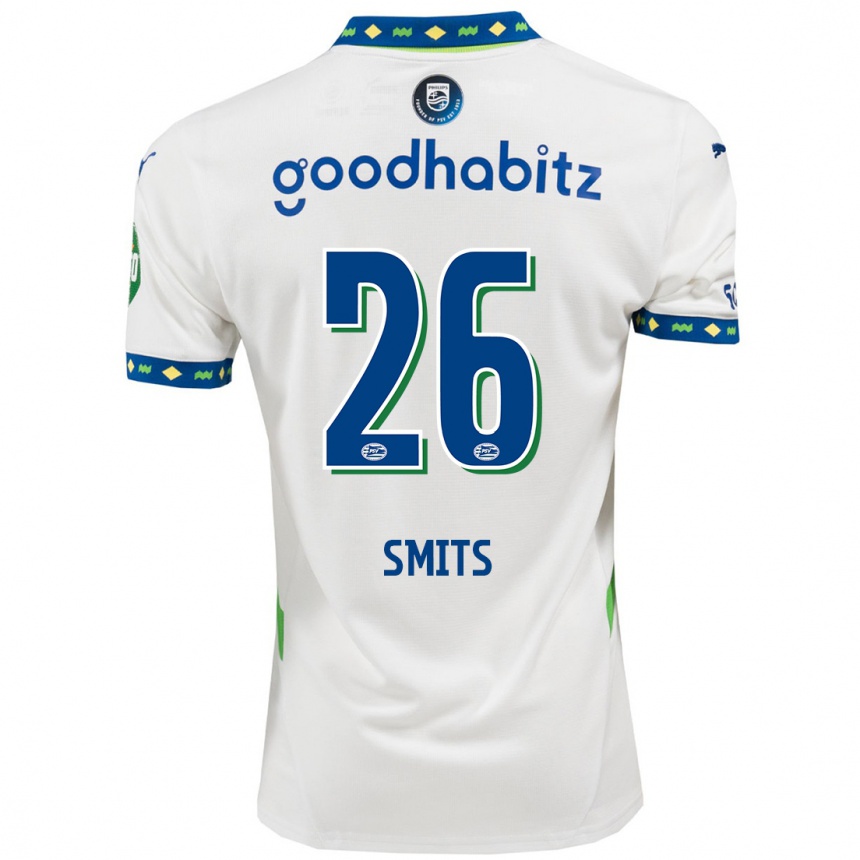 Women Football Eef Smits #26 White Dark Blue Third Jersey 2024/25 T-Shirt Uk