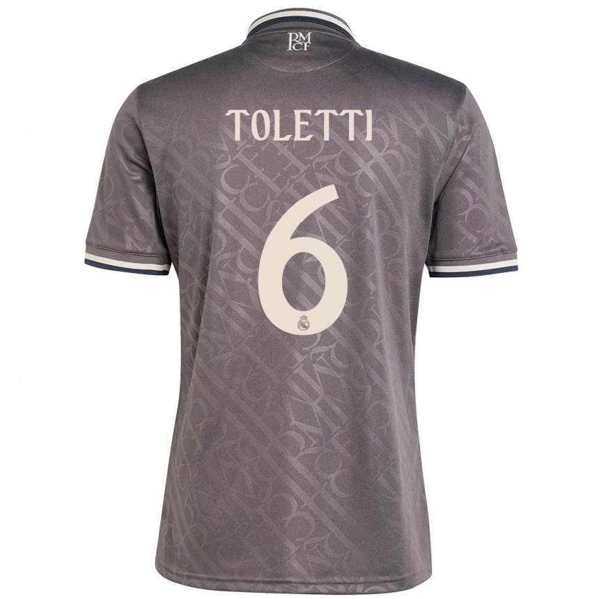 Women Football Sandie Toletti #6 Charcoal Third Jersey 2024/25 T-Shirt Uk