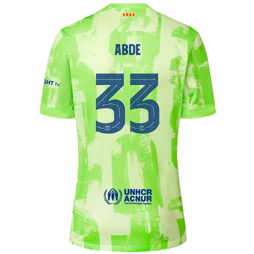 Women Football Ez Abde #33 Lime Third Jersey 2024/25 T-Shirt Uk