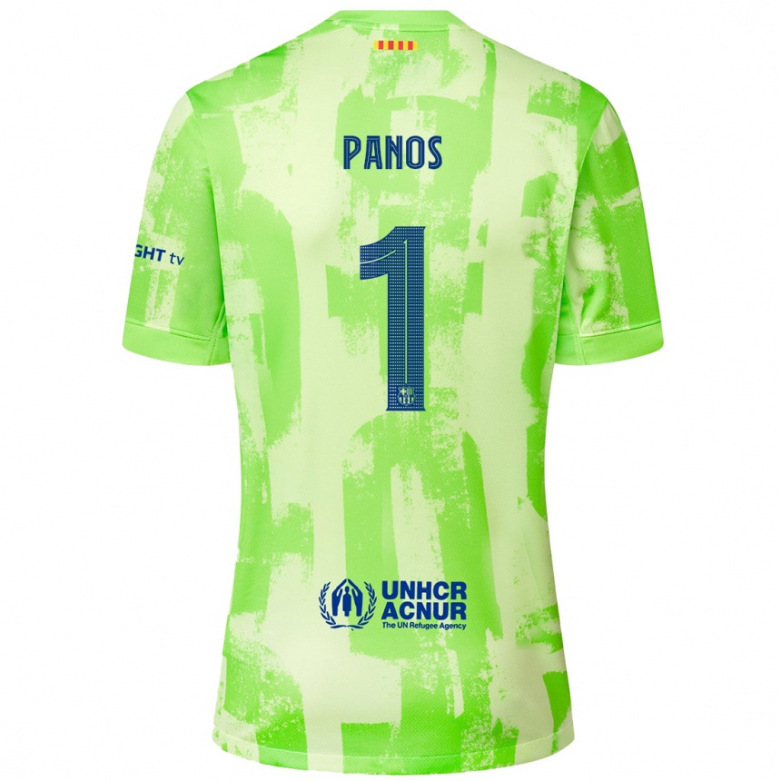 Women Football Sandra Panos #1 Lime Third Jersey 2024/25 T-Shirt Uk