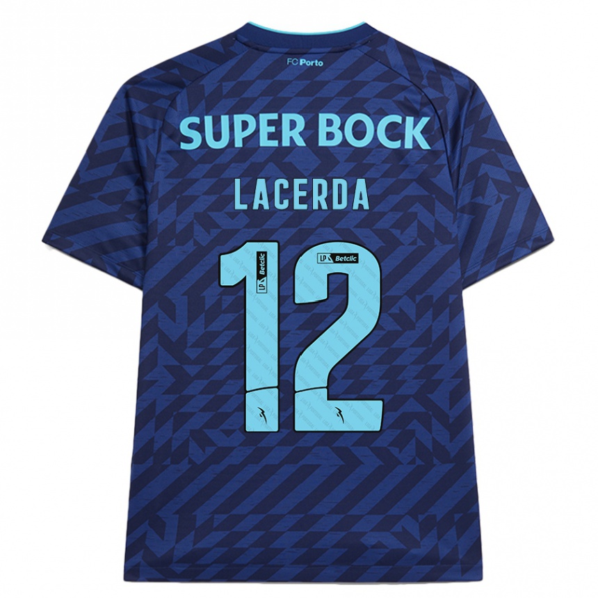 Women Football Lacerda #12 Navy Blue Third Jersey 2024/25 T-Shirt Uk