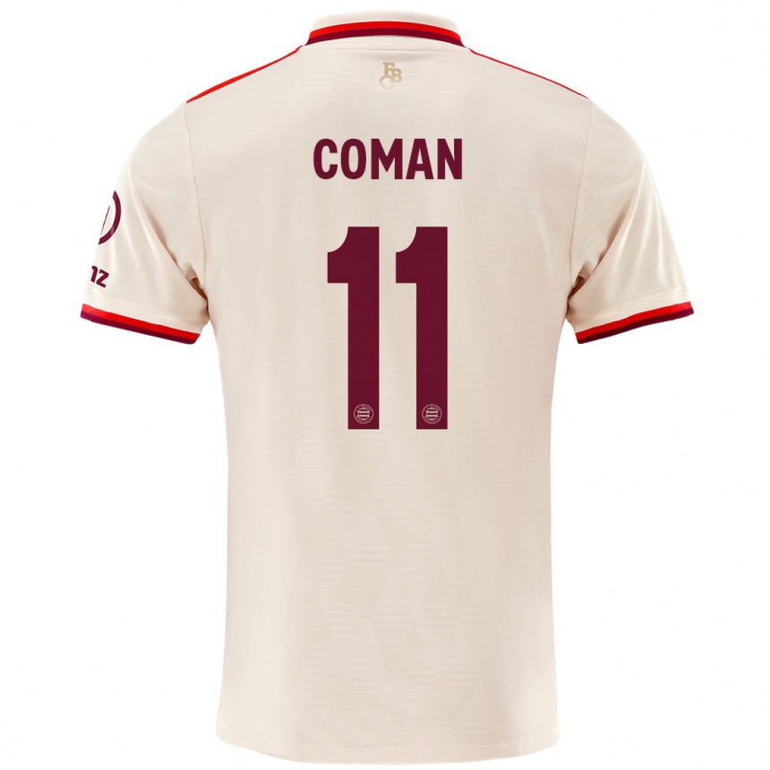 Women Football Kingsley Coman #11 Linen Third Jersey 2024/25 T-Shirt Uk