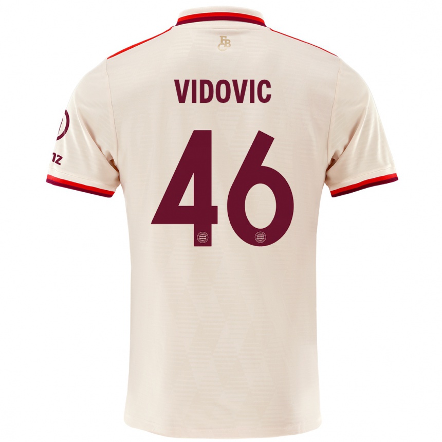 Women Football Gabriel Vidovic #46 Linen Third Jersey 2024/25 T-Shirt Uk