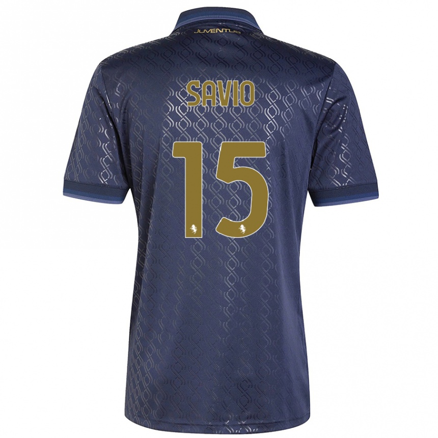 Women Football Federico Savio #15 Navy Blue Third Jersey 2024/25 T-Shirt Uk