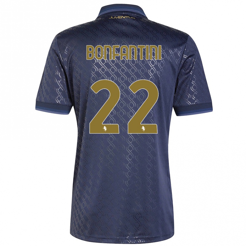 Women Football Agnese Bonfantini #22 Navy Blue Third Jersey 2024/25 T-Shirt Uk