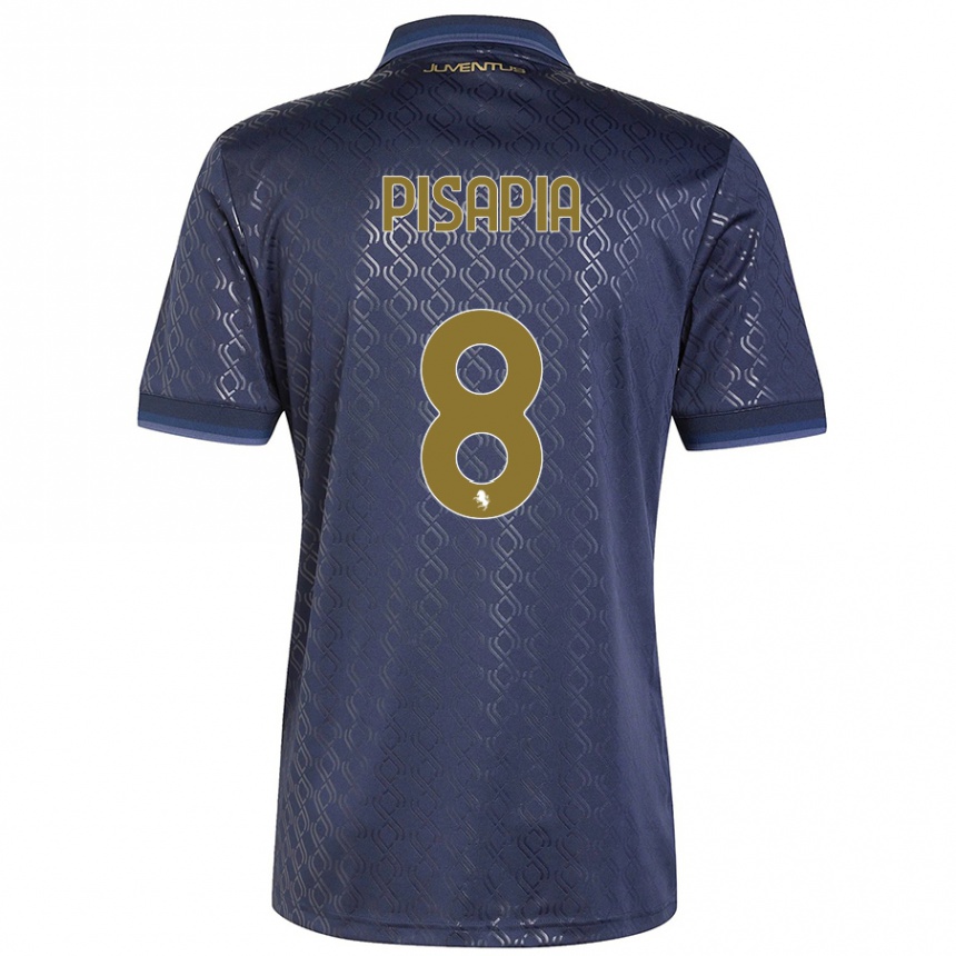 Women Football Luciano Pisapia #8 Navy Blue Third Jersey 2024/25 T-Shirt Uk