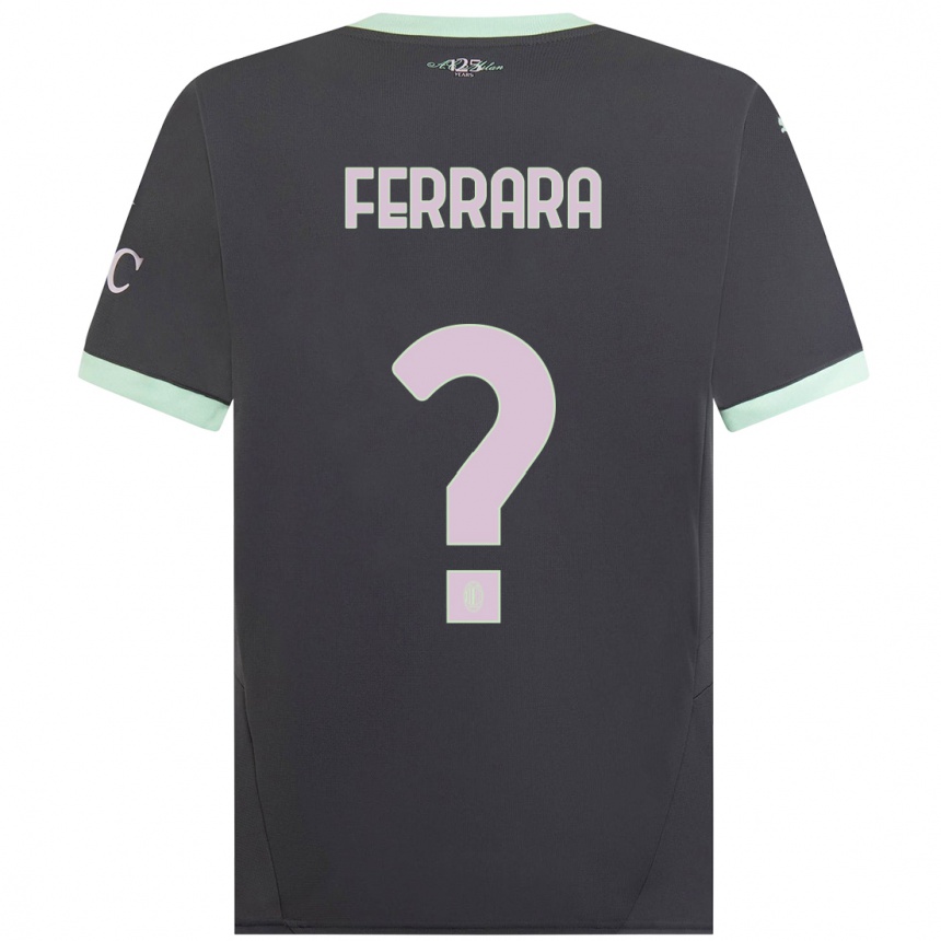 Women Football Francesco Ferrara #0 Grey Third Jersey 2024/25 T-Shirt Uk