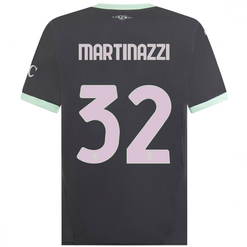 Women Football Luca Martinazzi #32 Grey Third Jersey 2024/25 T-Shirt Uk