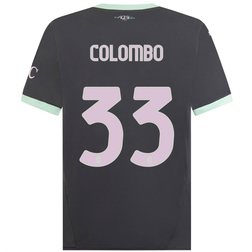 Women Football Federico Colombo #33 Grey Third Jersey 2024/25 T-Shirt Uk