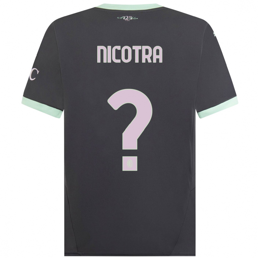 Women Football Riccardo Nicotra #0 Grey Third Jersey 2024/25 T-Shirt Uk