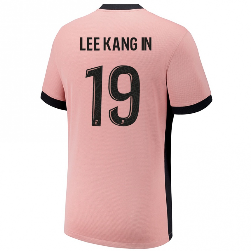 Women Football Kang-In Lee #19 Rust Pink Third Jersey 2024/25 T-Shirt Uk