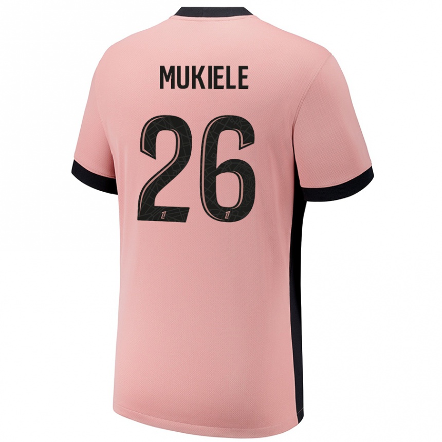 Women Football Nordi Mukiele #26 Rust Pink Third Jersey 2024/25 T-Shirt Uk