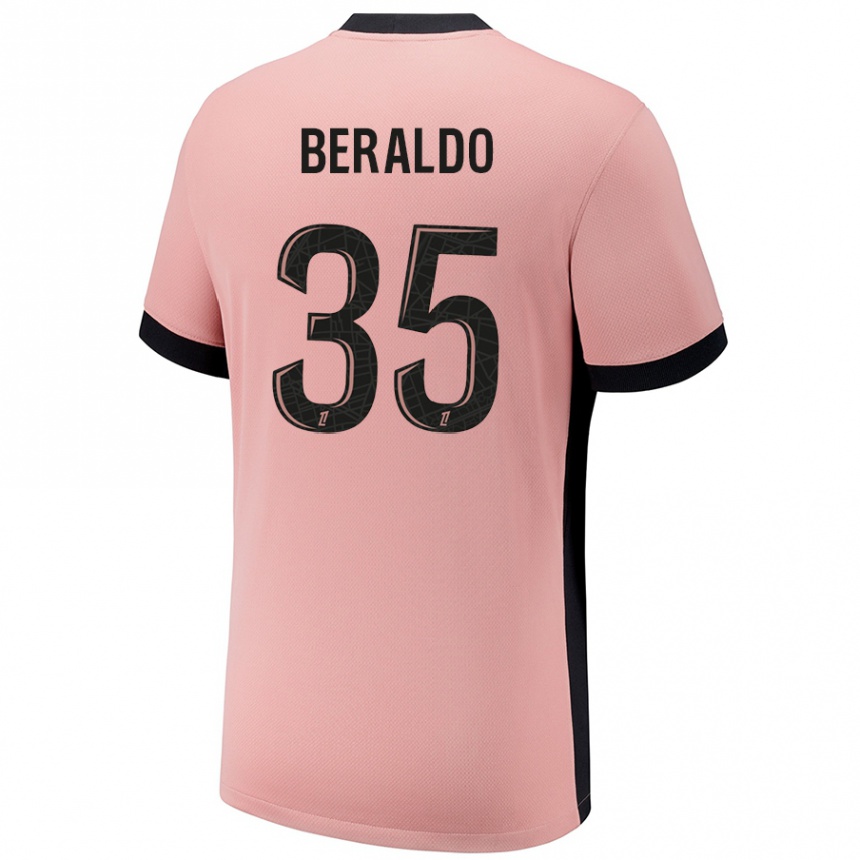 Women Football Lucas Beraldo #35 Rust Pink Third Jersey 2024/25 T-Shirt Uk