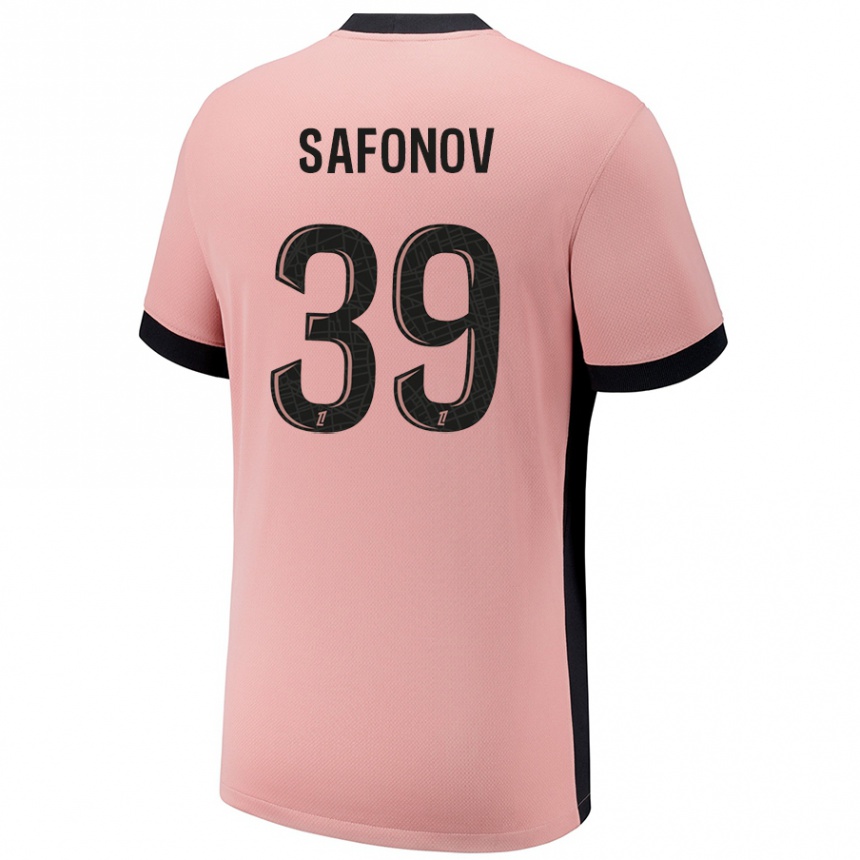 Women Football Matvey Safonov #39 Rust Pink Third Jersey 2024/25 T-Shirt Uk