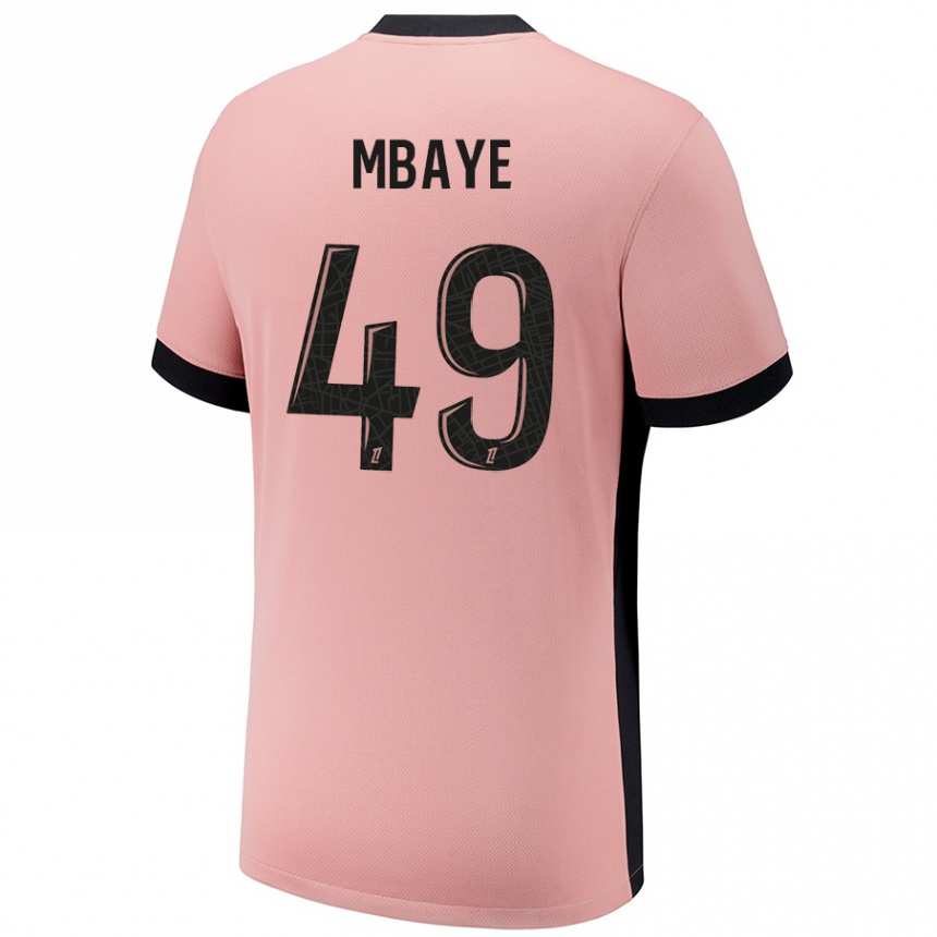 Women Football Ibrahim Mbaye #49 Rust Pink Third Jersey 2024/25 T-Shirt Uk