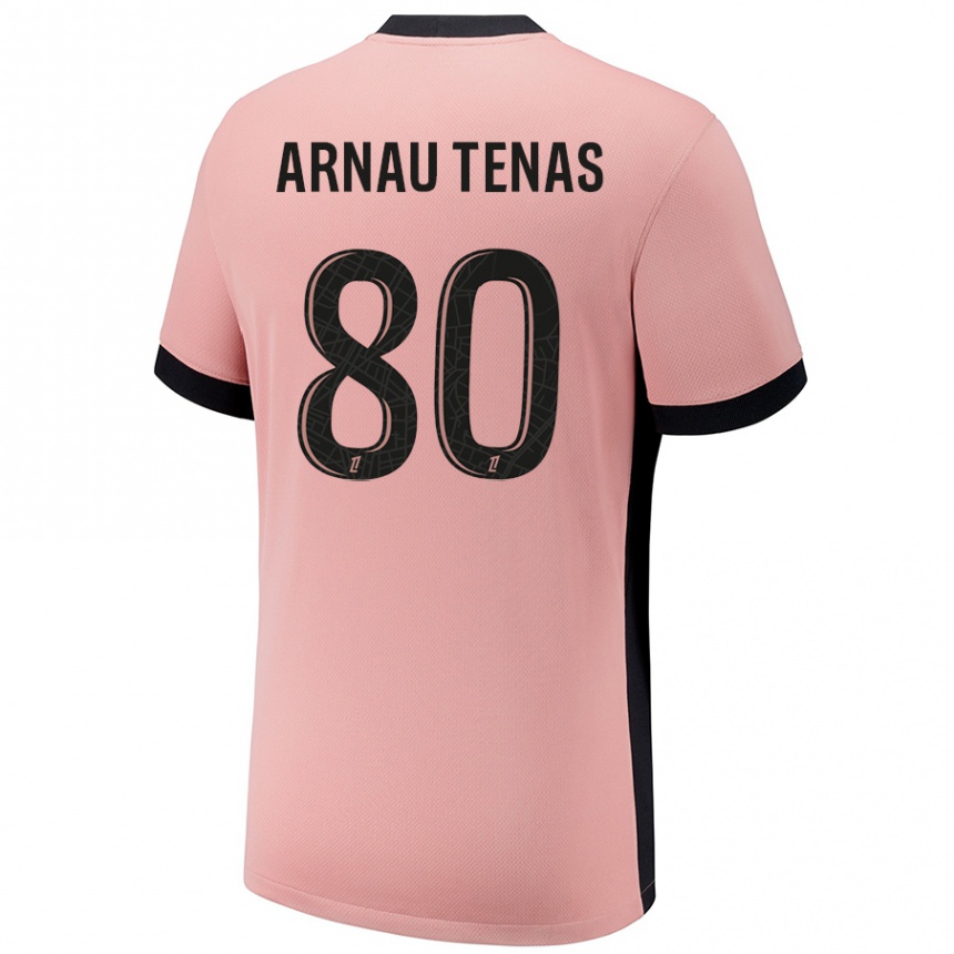 Women Football Arnau Tenas #80 Rust Pink Third Jersey 2024/25 T-Shirt Uk