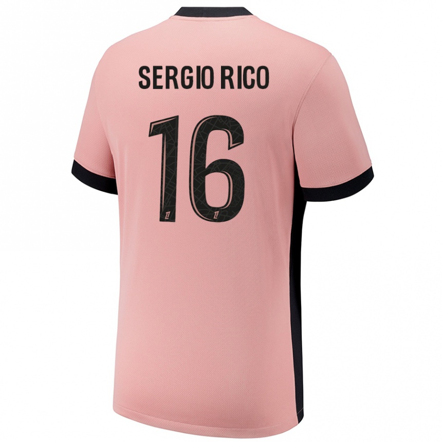 Women Football Sergio Rico #16 Rust Pink Third Jersey 2024/25 T-Shirt Uk