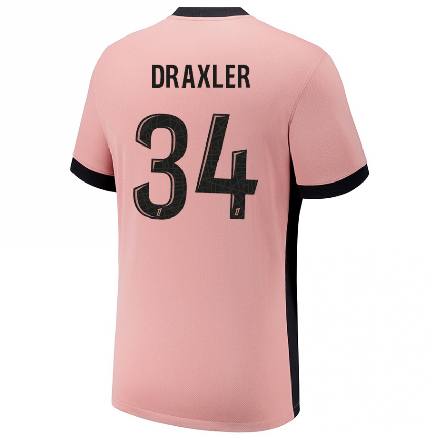 Women Football Julian Draxler #34 Rust Pink Third Jersey 2024/25 T-Shirt Uk