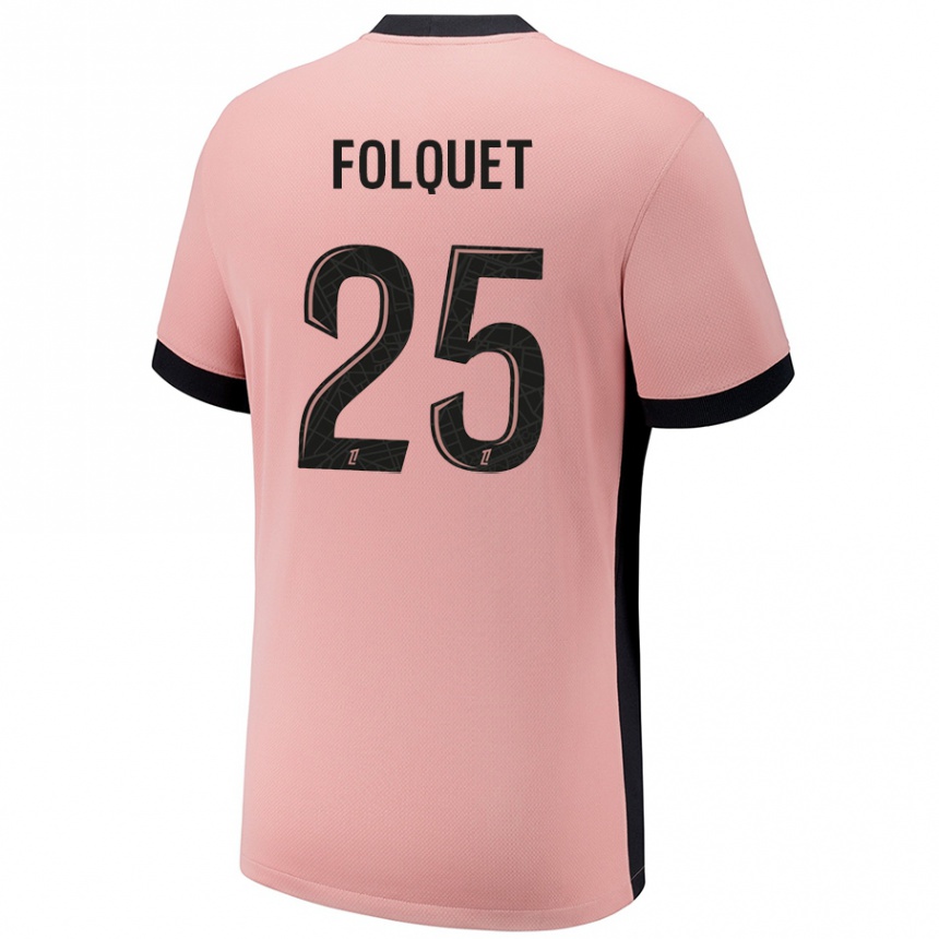 Women Football Magnaba Folquet #25 Rust Pink Third Jersey 2024/25 T-Shirt Uk