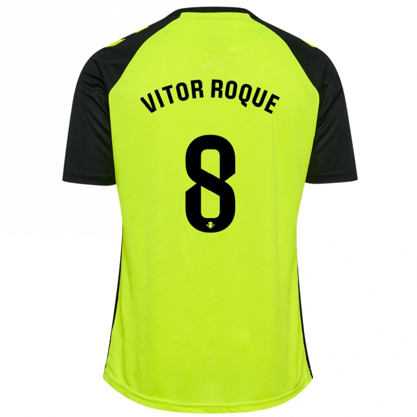 Kids Football Vitor Roque #8 Black Red Away Jersey 2024/25 T-Shirt Uk