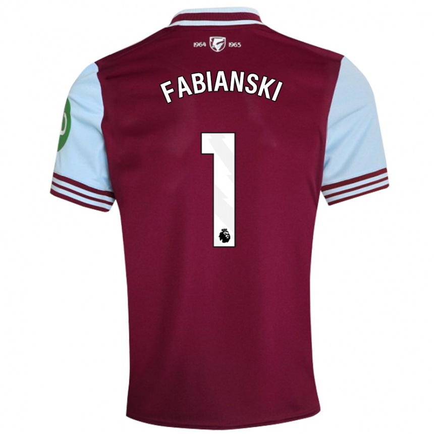 Kids Football Lukasz Fabianski #1 Dark Red Home Jersey 2024/25 T-Shirt Uk