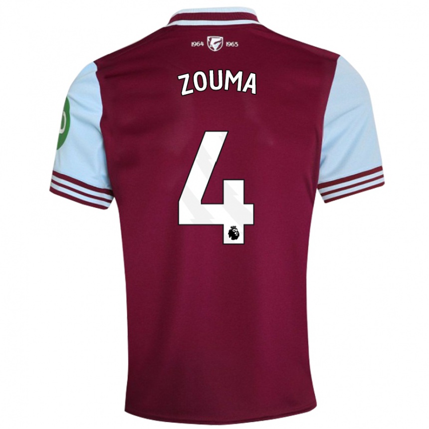 Kids Football Kurt Zouma #4 Dark Red Home Jersey 2024/25 T-Shirt Uk